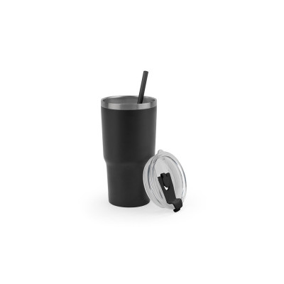 JOYNER M. Compact stainless steel travel cup (91 recycled) with vacuum insulated double wall and matt finish 600 mL